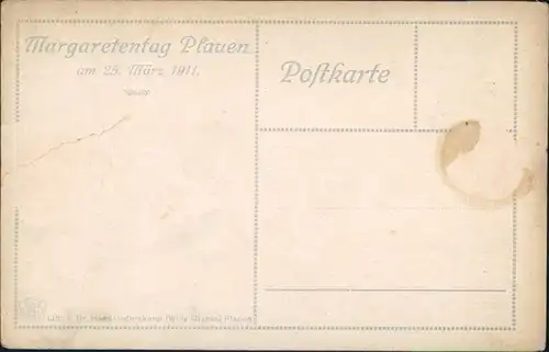 Ansichtskarte Plauen (Vogtland) 25. März Magarethentag 1911