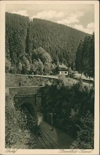 Ansichtskarte Oberhof (Thüringen) Brandleite Tunnel, Dampflokomotive 1928