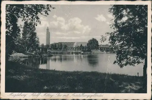 Ansichtskarte Werder-Magdeburg Adolf-Mittag-See, Ausstellungsgelände 1933