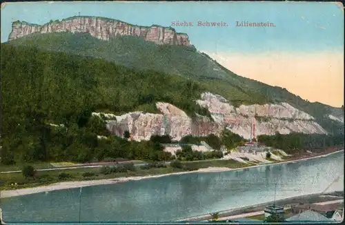 Ansichtskarte Porschdorf-Bad Schandau Lilienstein, Bergbau 1913