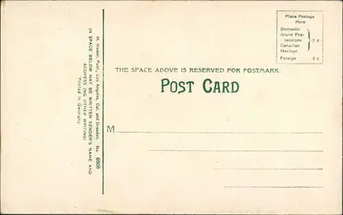 Postcard Pasadena Park Scene Hotel Green 1908