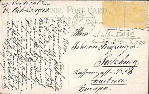 Postcard Montreal Dominion Square 1913