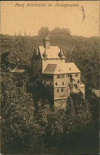 Kriebstein Burg Kriebstein Zschopautal Zschopau Tal Gesamtansicht 1924