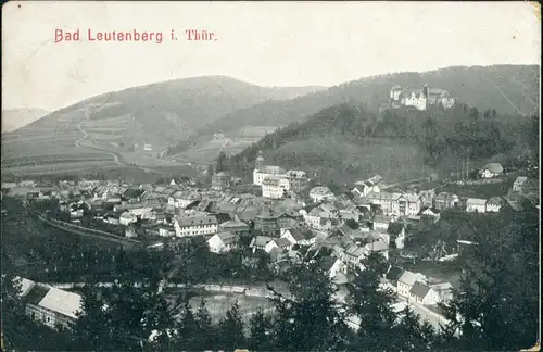 Ansichtskarte Leutenberg Panorama-Ansicht Blick über Dorf zu Bergen 1907