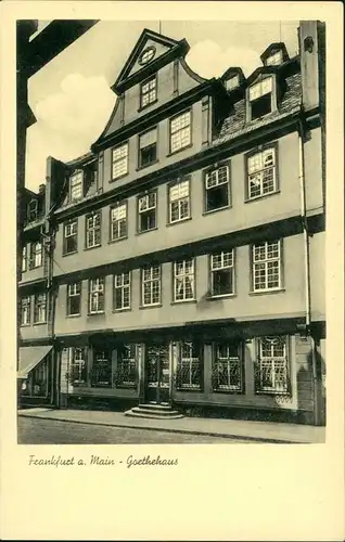 Frankfurt am Main Strassen Partie am Goethehaus Gebäude Ansicht 1950