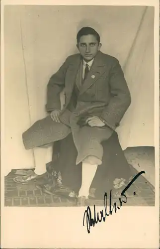 Original Signiertes Männer Foto (Schauspieler? Name unbekannt) 1930 Privatfoto