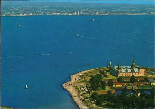 Postcard Helsingør Helsingör Schloss Kronborg Luftaufnahme 1980
