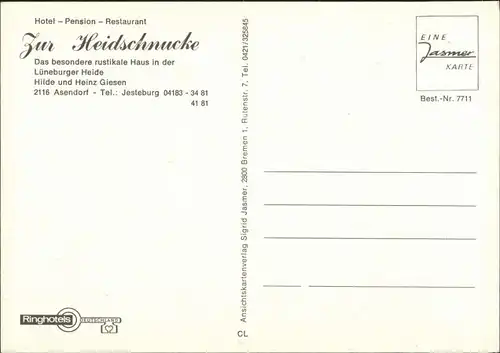 Ansichtskarte Asendorf Hotel - Pension - Restaurant Zur Heidschnucke 1970