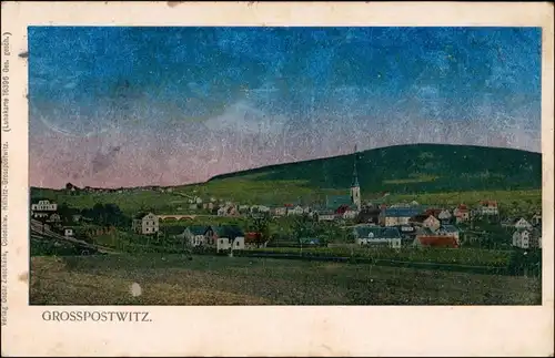 Ansichtskarte Großpostwitz Budestecy Lunakarte: Stadt, Bahnhof 1909 Luna