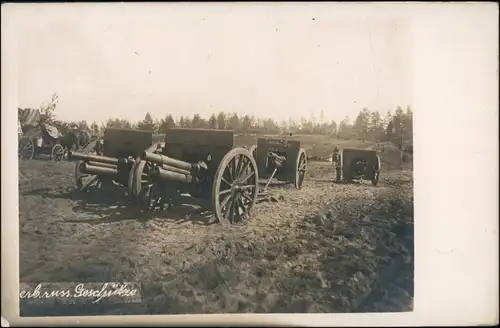 Militär/Propaganda 1.WK (Erster Weltkrieg) erbeutete Geschütze 1915