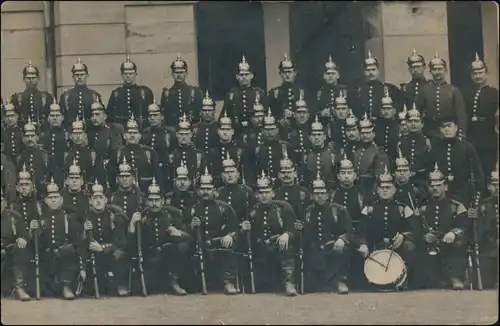 Ansichtskarte Stuttgart Soldaten. Pickelhaube - Trommel 1914