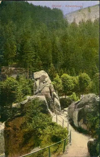 Ansichtskarte Oker-Goslar Okertal Partie a.d. Adlersklippen Harz 1910