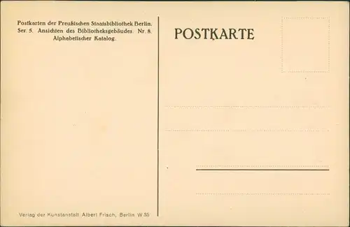 Ansichtskarte Berlin Preußische Staatsbibliothek Innenansicht 1920