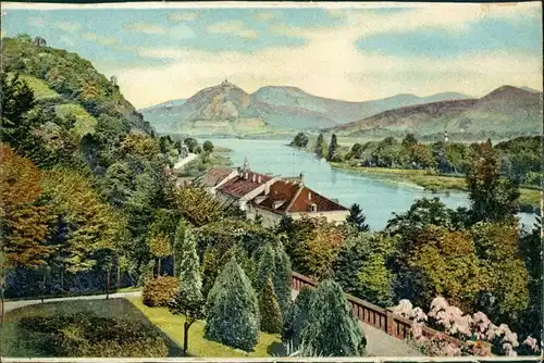 Königswinter Rolandseck Siebengebirge Partie Wohnhäuser am Rhein 1910
