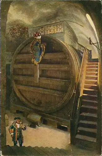 Ansichtskarte Heidelberg Heidelberger Fass Keller Innenansicht 1910