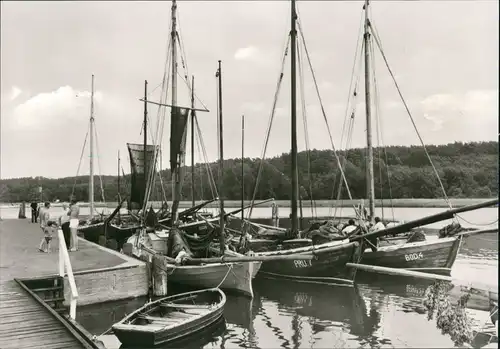 Ansichtskarte Ralswiek Bootshafen Segelboote 1982