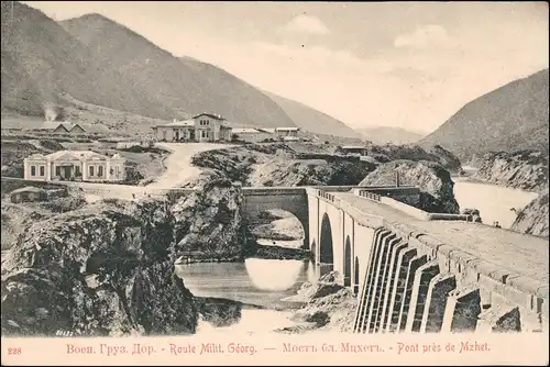 Postcard Georgien (allgemein) Georgische Heerstraße (Georgien) Dorf 1914