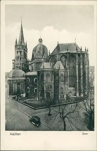 Ansichtskarte Aachen Aachener Dom Auto vor dem Dom, Kirche 1920