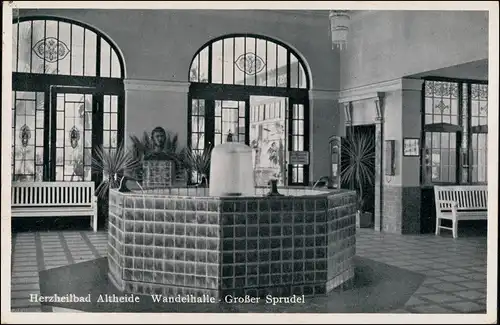 Postcard Bad Altheide Polanica-Zdrój Wandelhalle - Großer Sprudel 1938