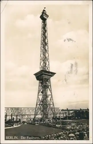 Ansichtskarte Charlottenburg-Berlin Funkturm. Halle - Pavillon Besucher 1934