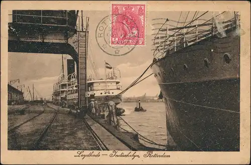 Postkaart Rotterdam Rotterdam Loydkade Indischhafen 1922
