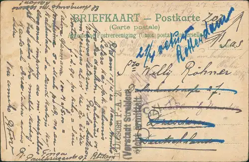 Postkaart Rotterdam Rotterdam Loydkade Indischhafen 1922