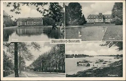 Benrath-Düsseldorf 4 Bild: Schloß, Rheinpartie, Schloßallee 1951