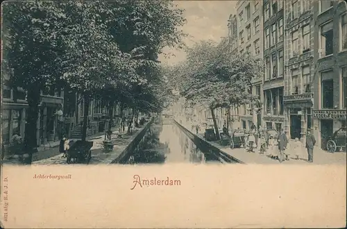 Postkaart Amsterdam Amsterdam Achterburgwall - Geschäfte 1908
