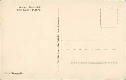 Ansichtskarte Pillnitz Hausberg-Gaststätte Kaffee 1930