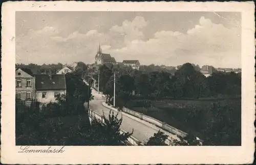 Ansichtskarte Lommatzsch Straßenpartie 1941