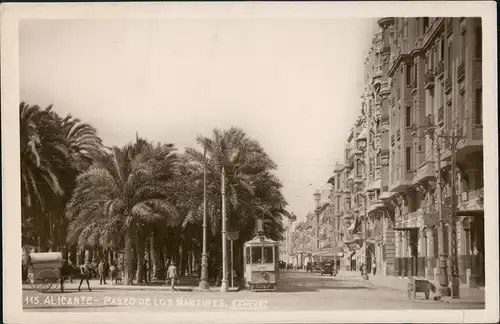 Postales Alicante Paseo de los Martires 1927