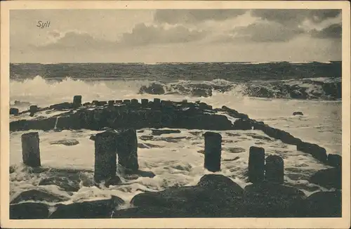 Ansichtskarte Gemeinde Sylt Insel Sylt Wellenbrecher 1910