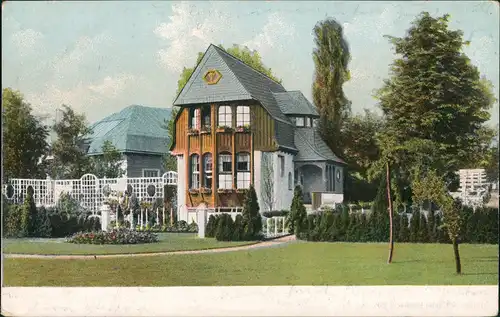 Ansichtskarte Dresden Kunstgewerbeausstellung - Einfamilienhaus 1906