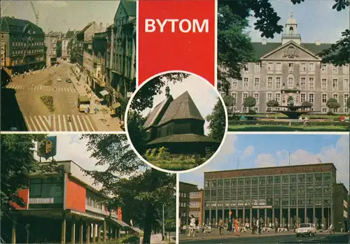 Beuthen O.S. Bytom | Beuthn Plac Kościuszki Urząd Miejski, Kościół   1981