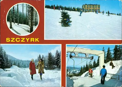 Schirk Szczyrk Schronisko PTTK na Skrzycznem. Wyciąg krzesełkowy 1976