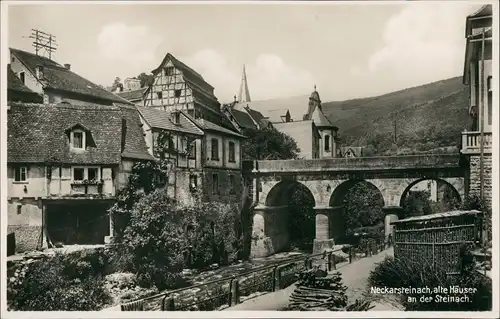 Ansichtskarte Neckarsteinach Alte Häuser an der Steinach 1930