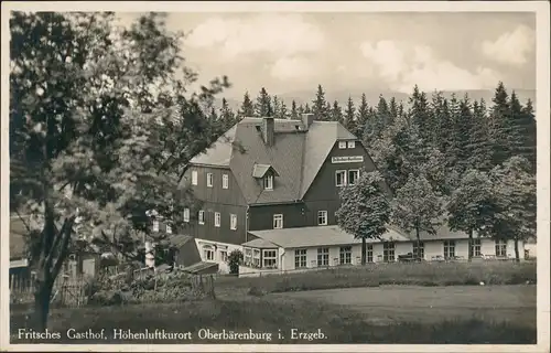 Ansichtskarte Oberbärenburg-Altenberg (Erzgebirge) Fitzsches Gasthof 1932