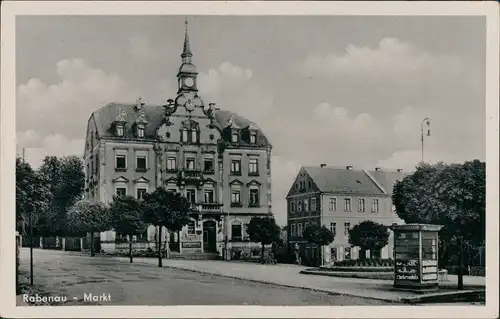 Ansichtskarte Rabenau Marktplatz - Kiosk 1953