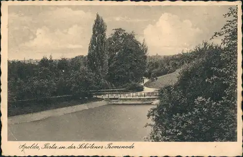 Ansichtskarte Apolda Partie in der Schrötener Promenade 1935