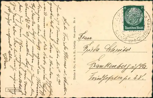 Ansichtskarte Apolda Partie in der Schrötener Promenade 1935