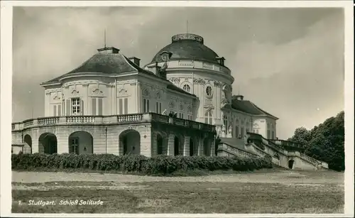 Ansichtskarte Stuttgart Stadtteilansicht Schloss Solitude 1950