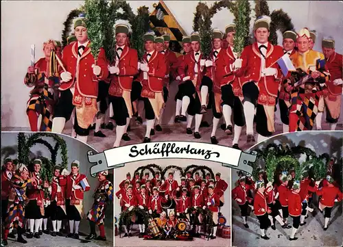 Ansichtskarte München Schäfflertanz Tanzgruppe 4 Foto-Ansichten 1963