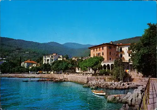 Sankt Jakobi Opatija (Abbazia) Ufer Partie Fernblick Berg Panorama 1973