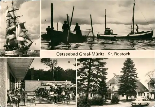 Graal-Müritz DDR Mehrbild Segelschiff Wilhelm Pieck, Broiler-Gaststätte   1981