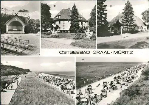 Graal-Müritz DDR Mehrbild-AK Musik-Pavillon, Klinik, Gärtnerische PG uvm. 1979