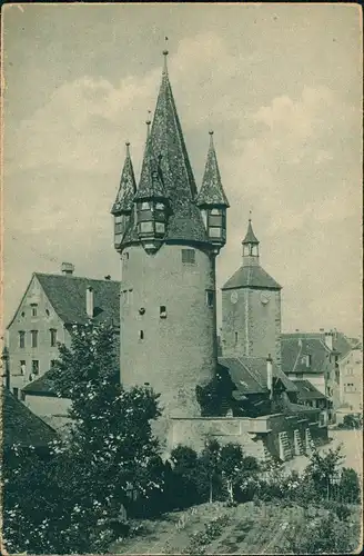 Ansichtskarte Lindau (Bodensee) Partie mit Peterskirche Diebsturm 1920