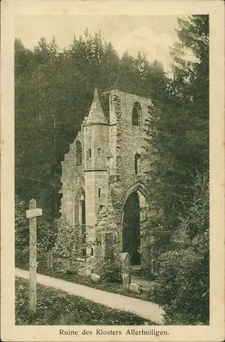 Ansichtskarte Oppenau Klosterruine Allerheiligen Ruine Kloster 1916