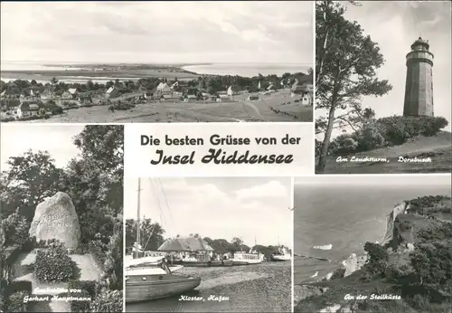 Hiddensee Hiddensjö, Hiddensöe DDR Mehrbild-AK Leuchtturm, Panorama uvm. 1984