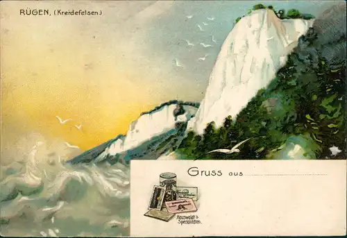 Ansichtskarte .Mecklenburg-Vorpommern Partie am Kreidefelsen 1920