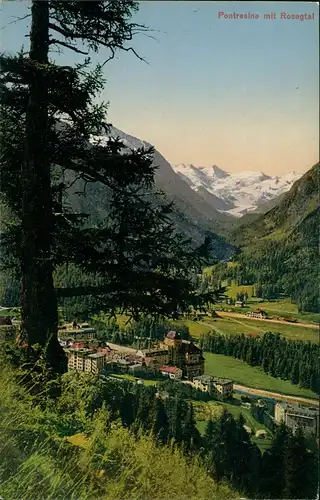 Ansichtskarte Pontresina Umlandansicht Panorama mit Rosegtal Alpen Berge 1910